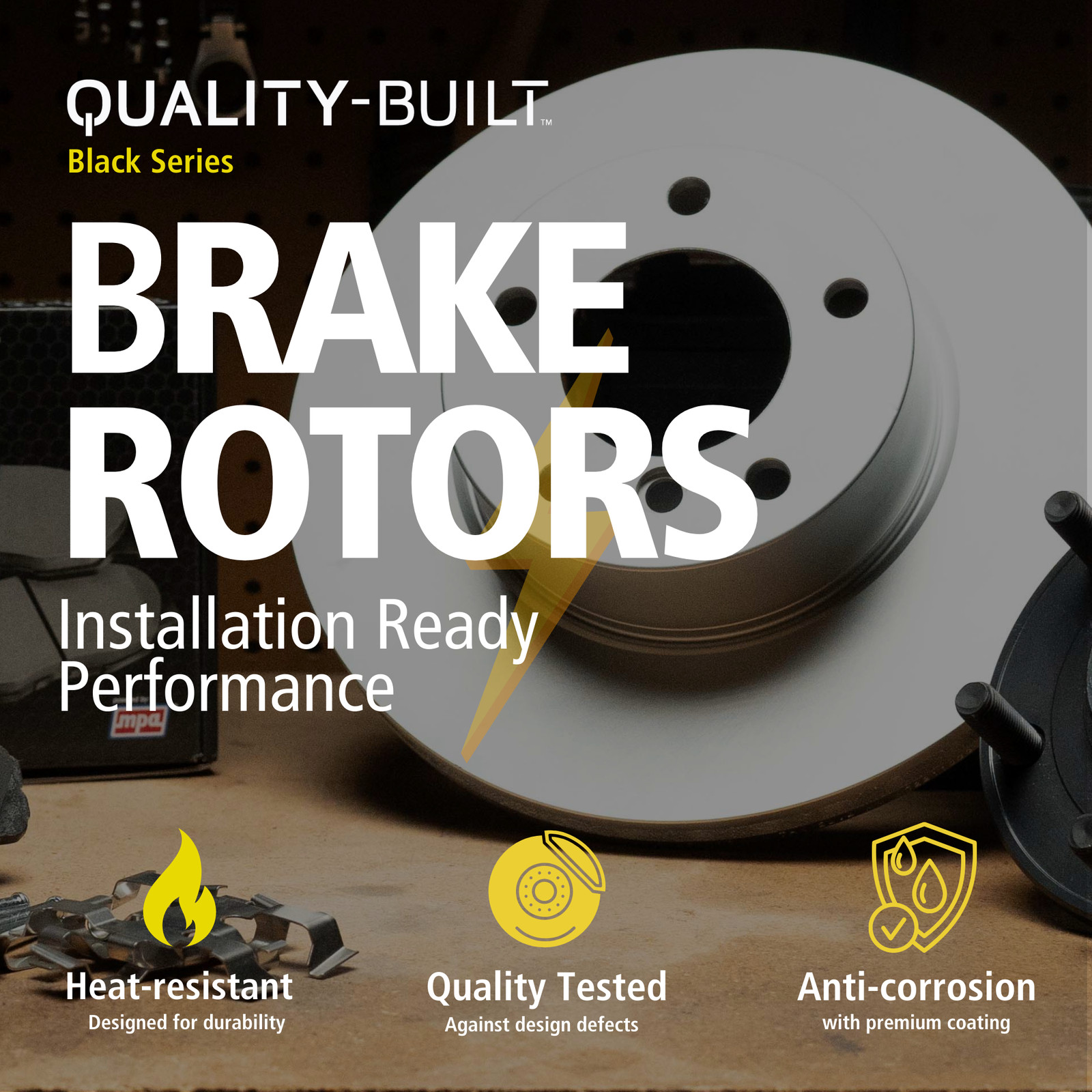 QUALITY-BUILT Black Series Coated Front Brake Rotor BR55054G