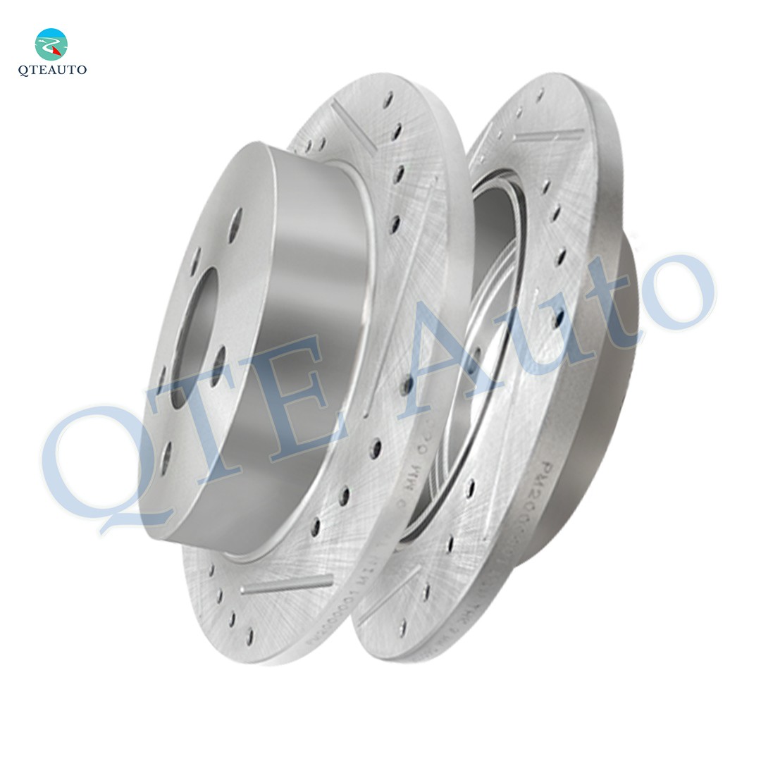 Rear 278mm Drilled Slotted Disc Brake Rotors For 2000-2008 Chevrolet Impala
