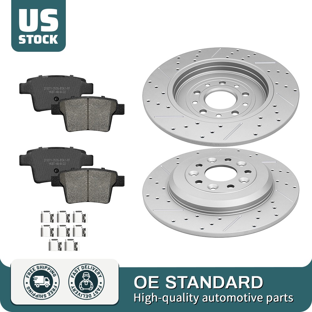 330mm Rear Drilled Disc Rotor Brake Pads For Ford Freestyle Five Hundred Montego