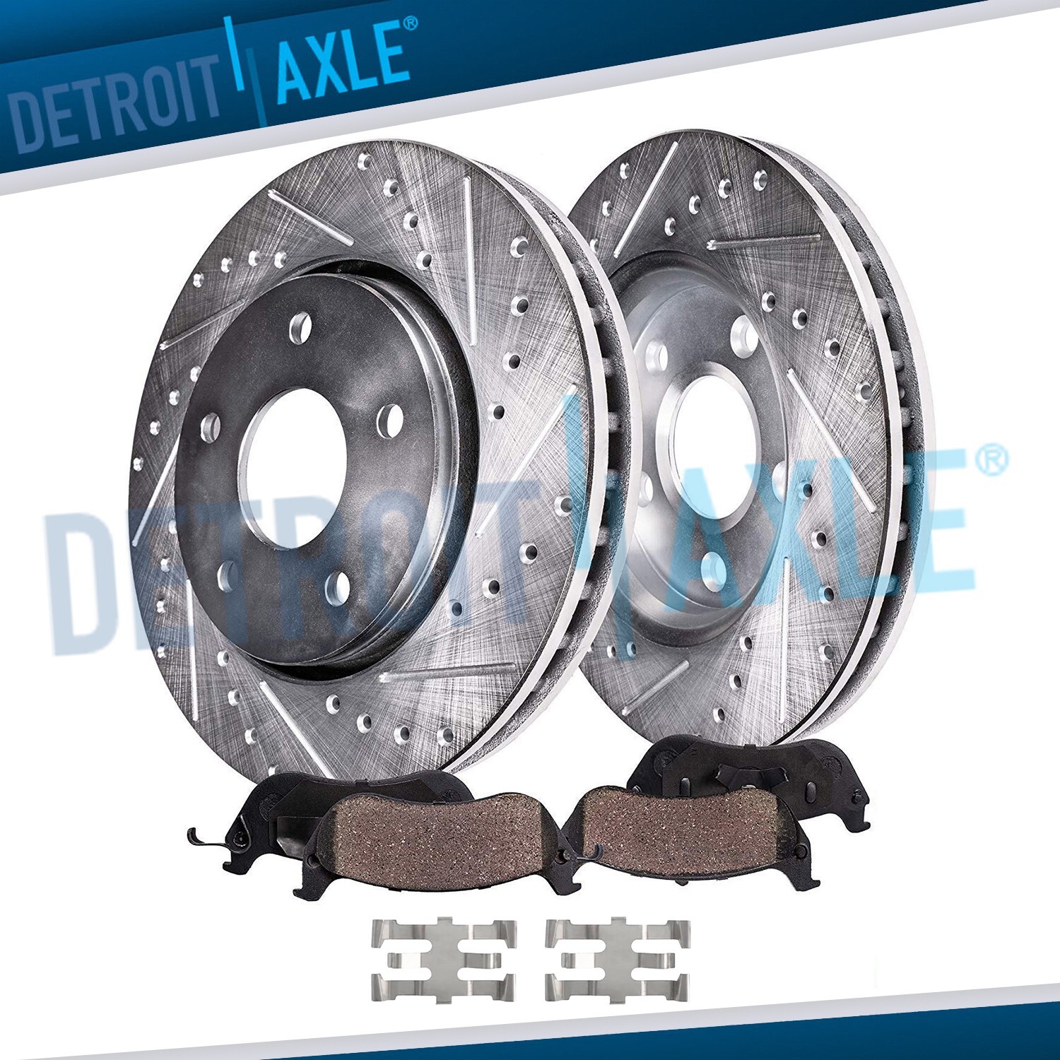 Rear Drilled Rotors Ceramic Brake Pads Kit for 2017 2018 2019 Q50 Q60 Q70 M37