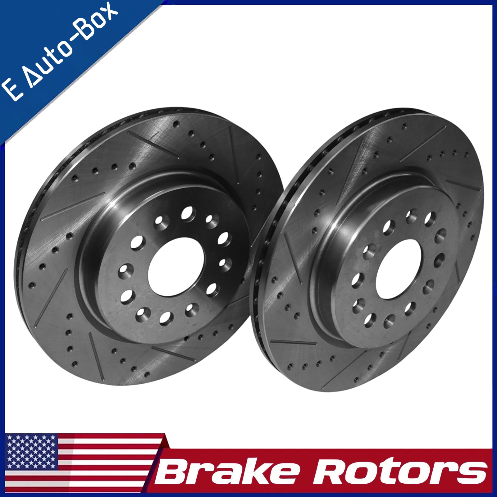 2x Rear Drilled Brake Rotors for Chevy Traverse 18-23 GMC Acadia Buick Cadillac