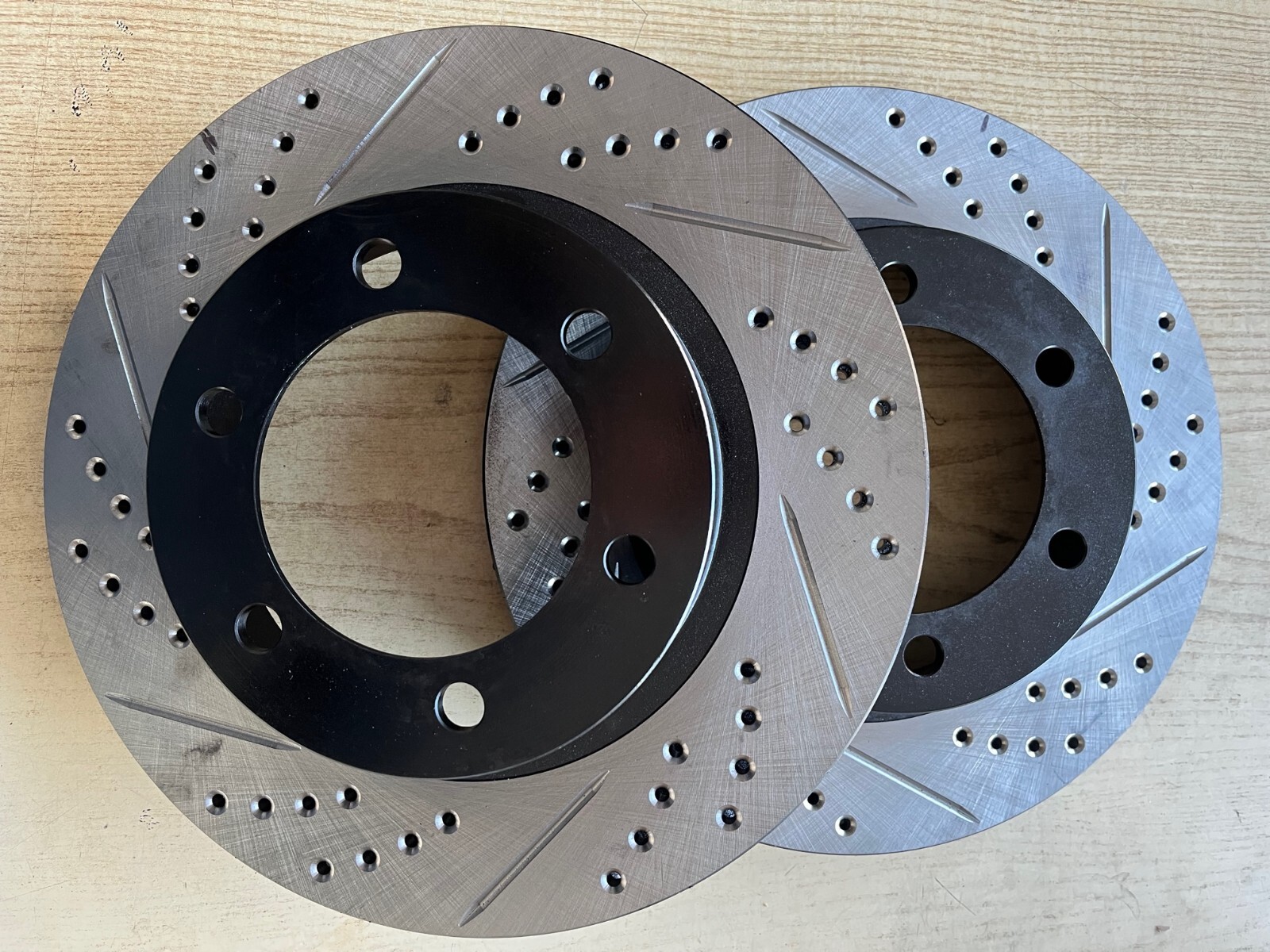 Toyota Tacoma 05-23 6Lugs Front Double Drilled Slotted Rotors Ceramic Brake Pads