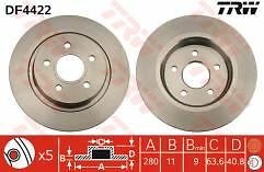 Fits Volvo V50 All Petrol & Diesel Models 04-12 Rear Brake Discs 280mm Solid