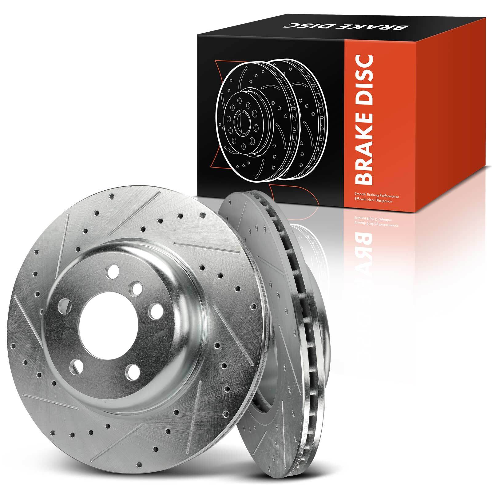 2x Front Drilled Brake Rotors for BMW F10 528i 2011-2016 528i xDrive 2012-2016