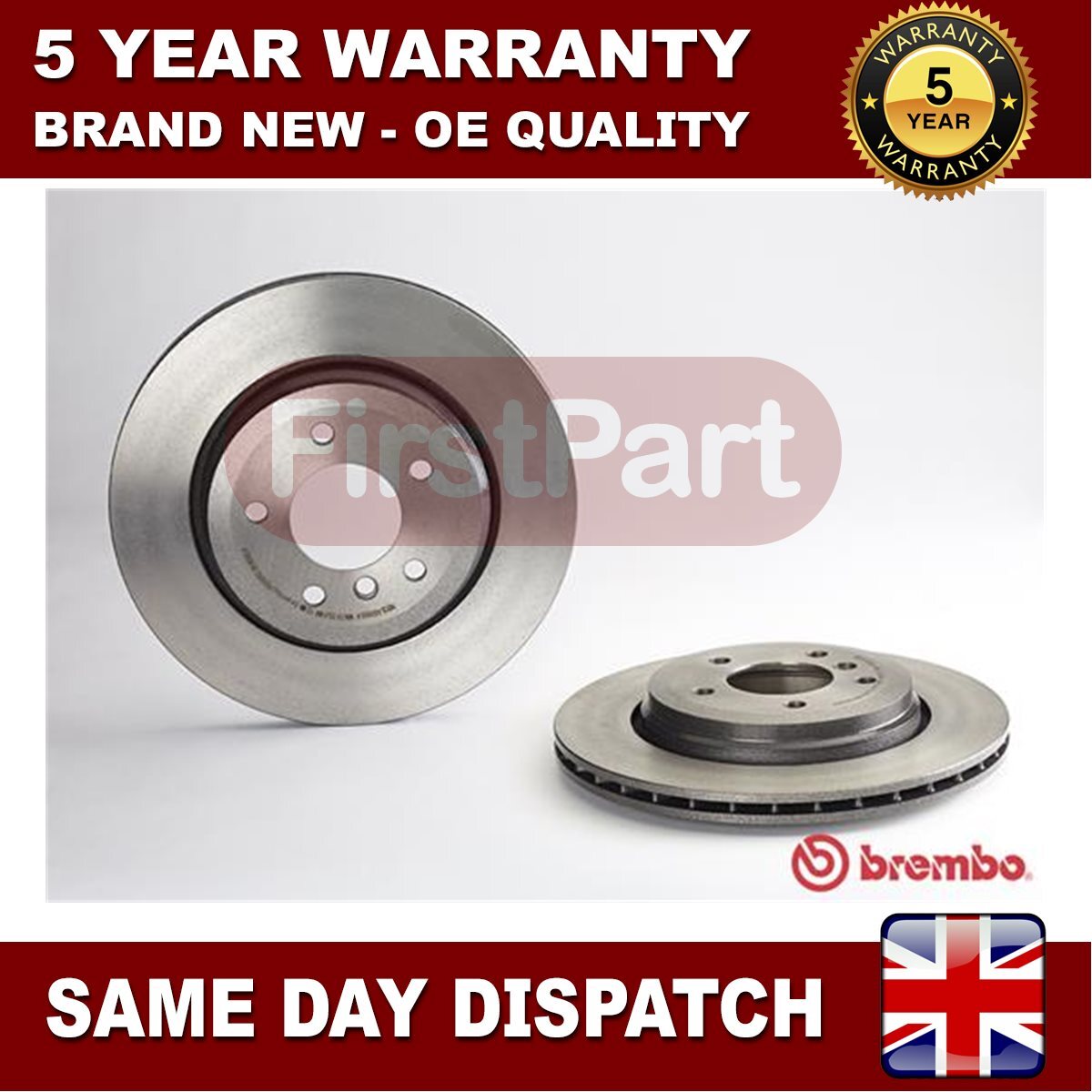 Fits BMW 3 Series 1999-2007 2.0 2.5 3.0 D Firstpart Rear Brake Discs