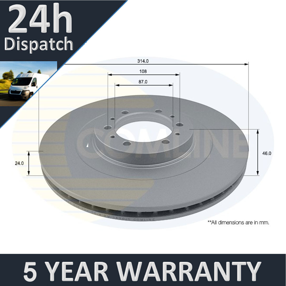 Fits Mitsubishi Shogun Pajero L200 Sport Peugeot 406 PV Front Brake Disc #1