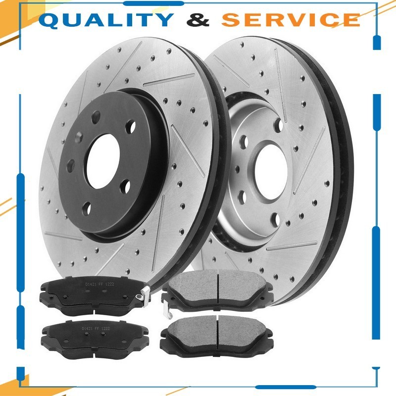 Front Disc Brake Rotors and Ceramic Brake Pads Kits For Equinox Terrain Malibu