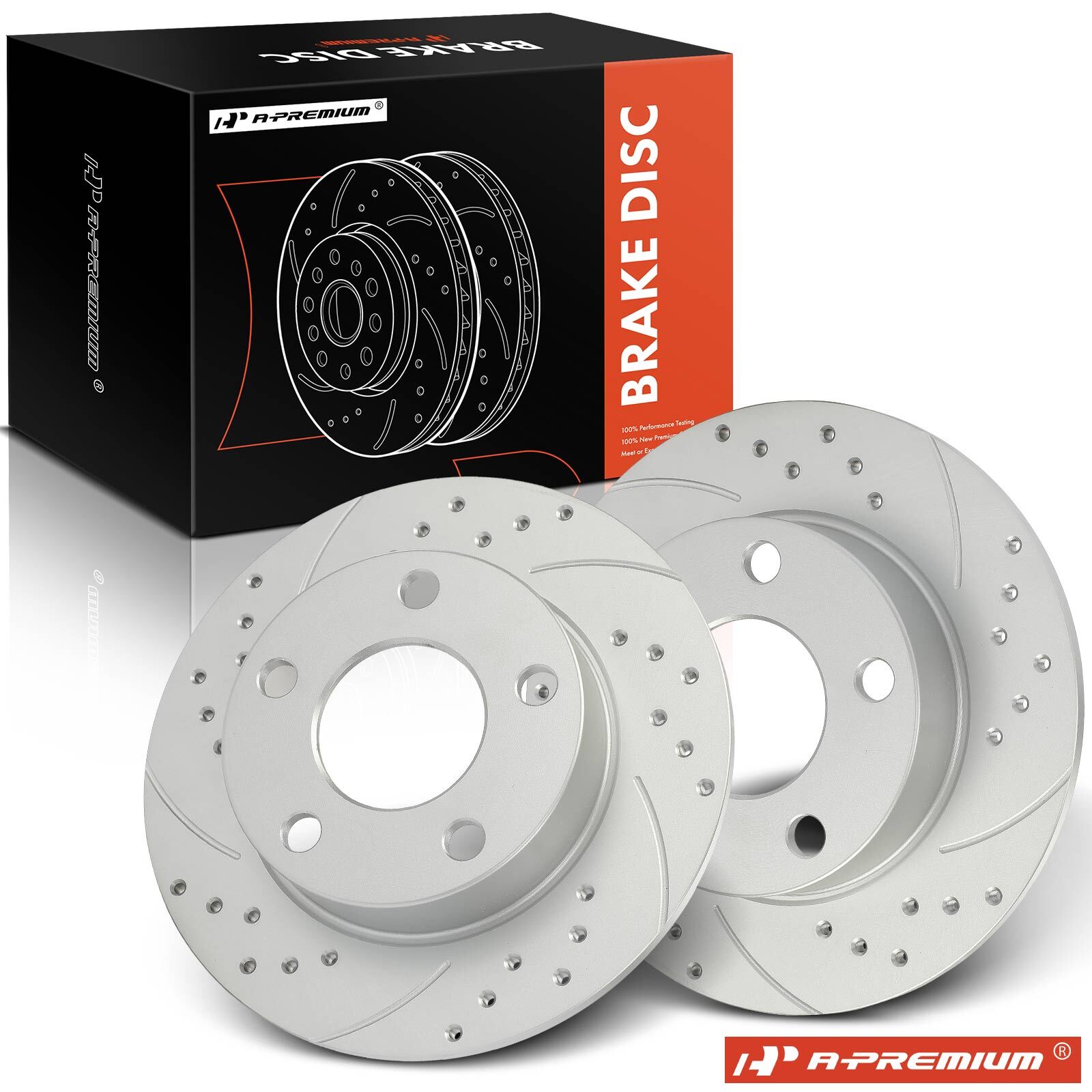 2x Rear Side Drilled Brake Rotor for Audi A4 Quattro 1996-2001 VW Passat 99-05