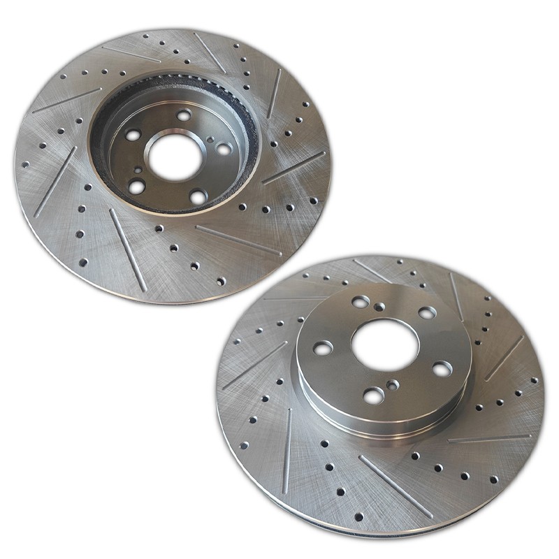 2pcs Front Drilled Slotted Brake Rotors for Toyota Corolla Matrix Scion xD 1.8L