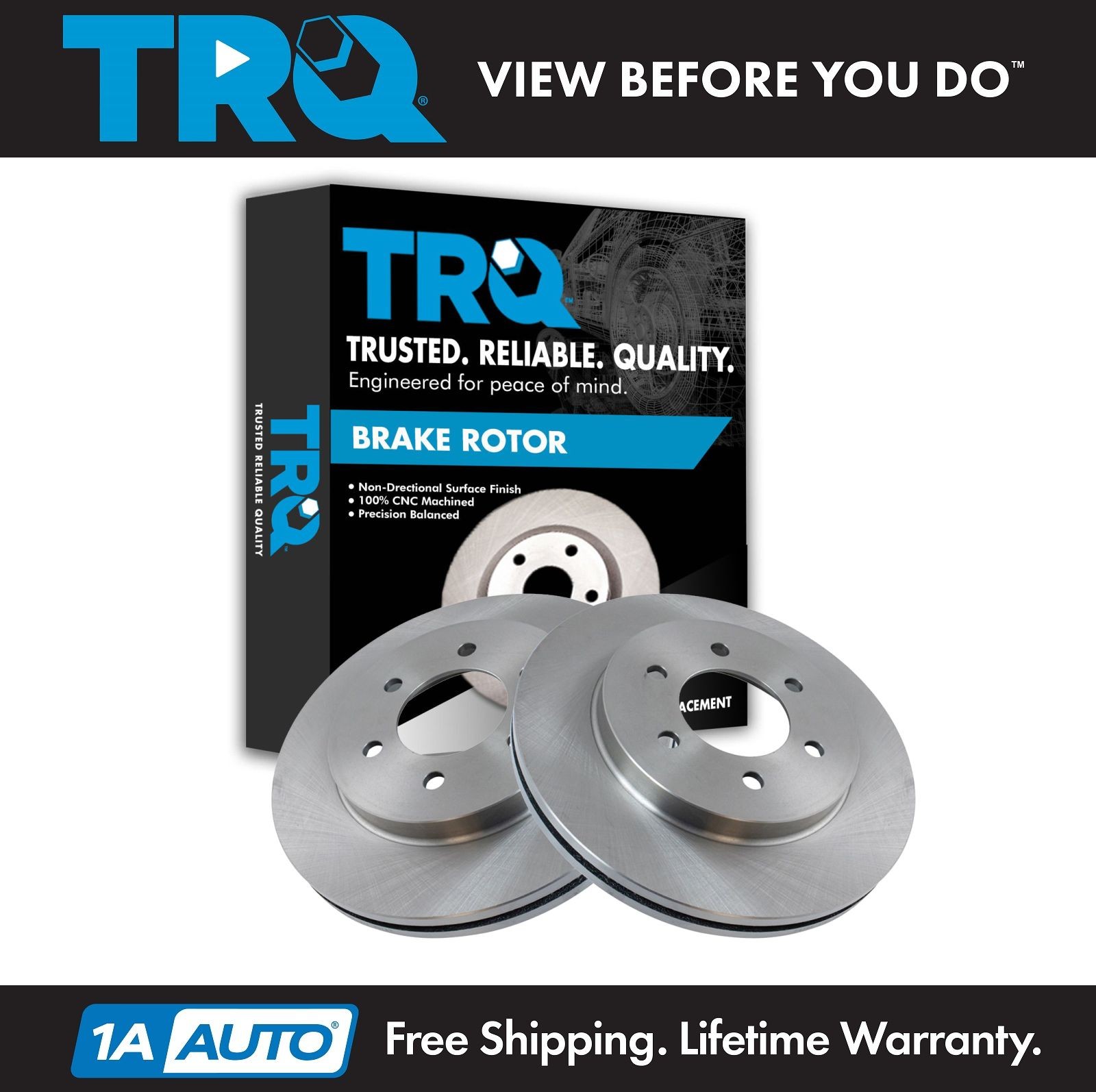 TRQ Front Brake Rotors Set For 2004-2008 Ford F-150 2006-2008 Lincoln Mark LT
