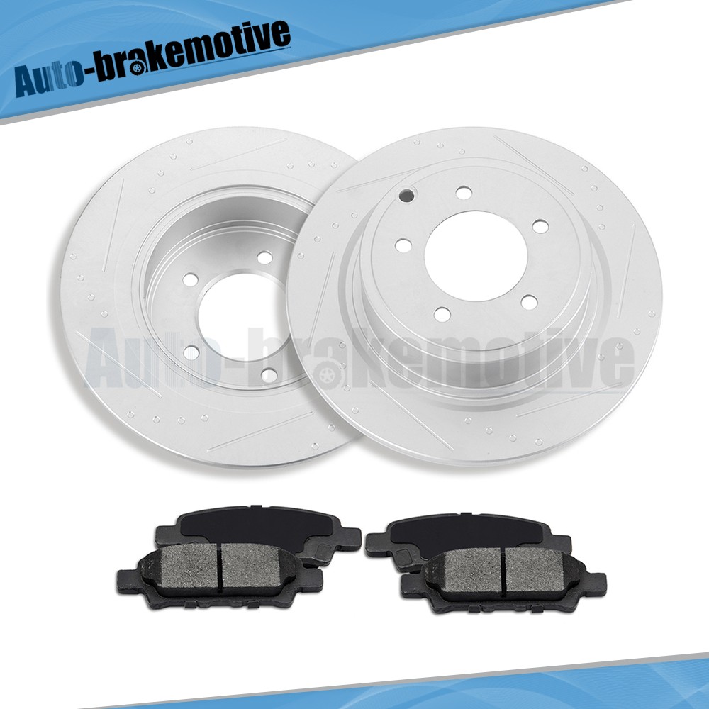 FOR 2009-2017 JEEP COMPASS G3000 CASTING REAR BRAKE DISCS ROTORS CERAMIC PADS