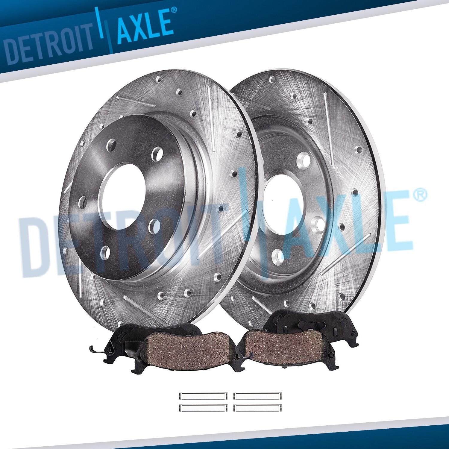 Rear Drilled Rotors Brakes Pads Kit for Ford F-150 Expedition Lincoln Navigator