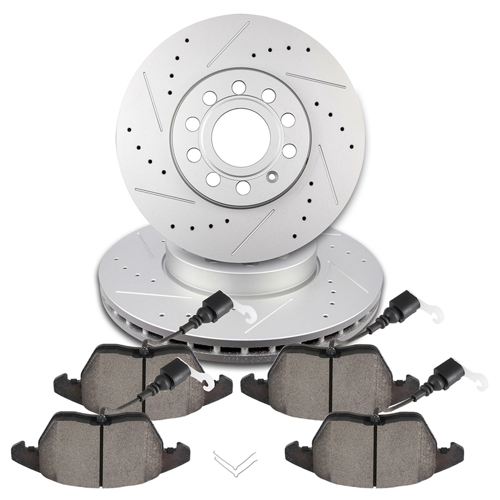 Front Brake Rotors And Metallic Pads For Audi A3 2010-12 Volkswagen Beetle 12-18