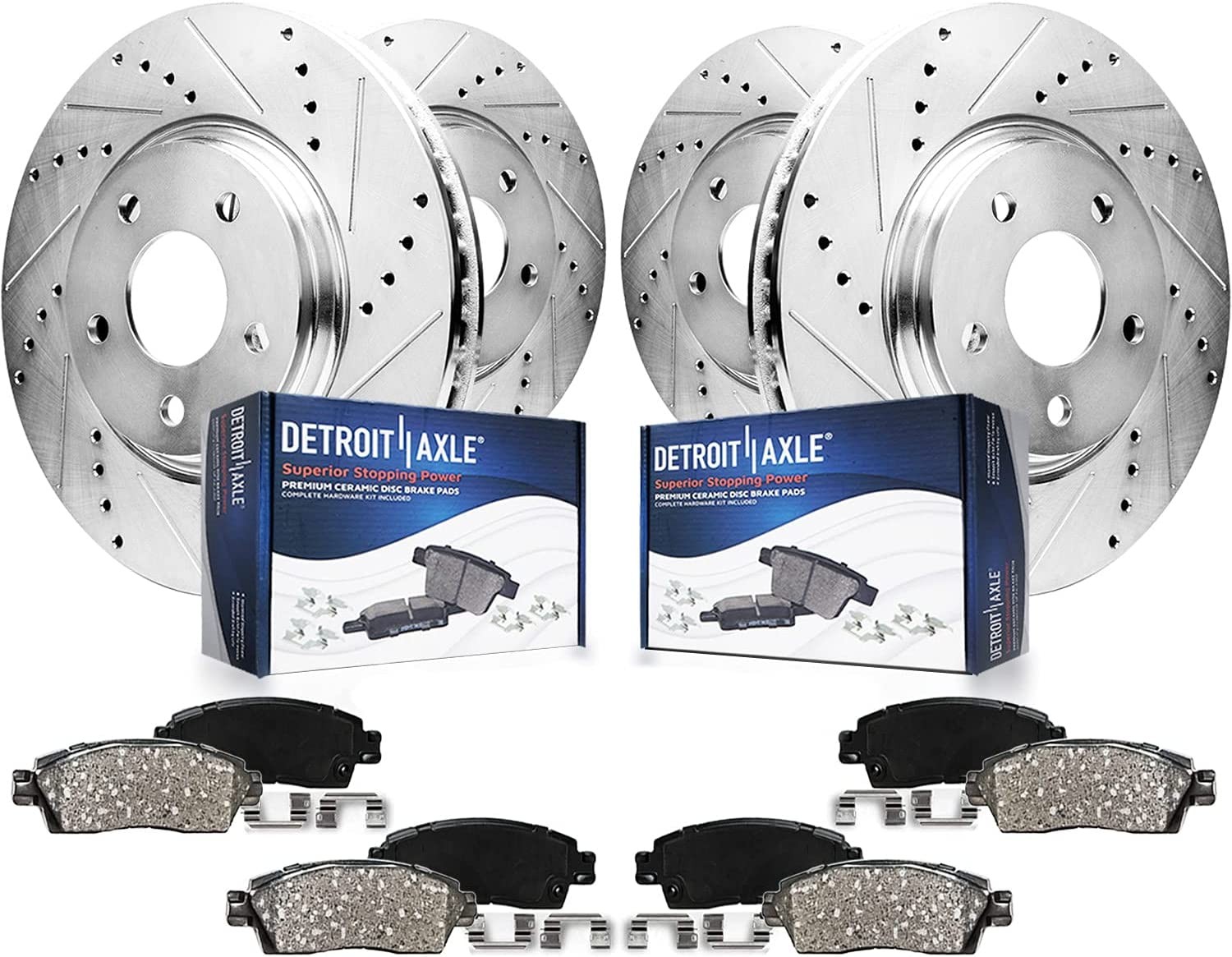 5-Lug Front & Rear Brake Pads Rotors for 2007-2015 BMW 328i