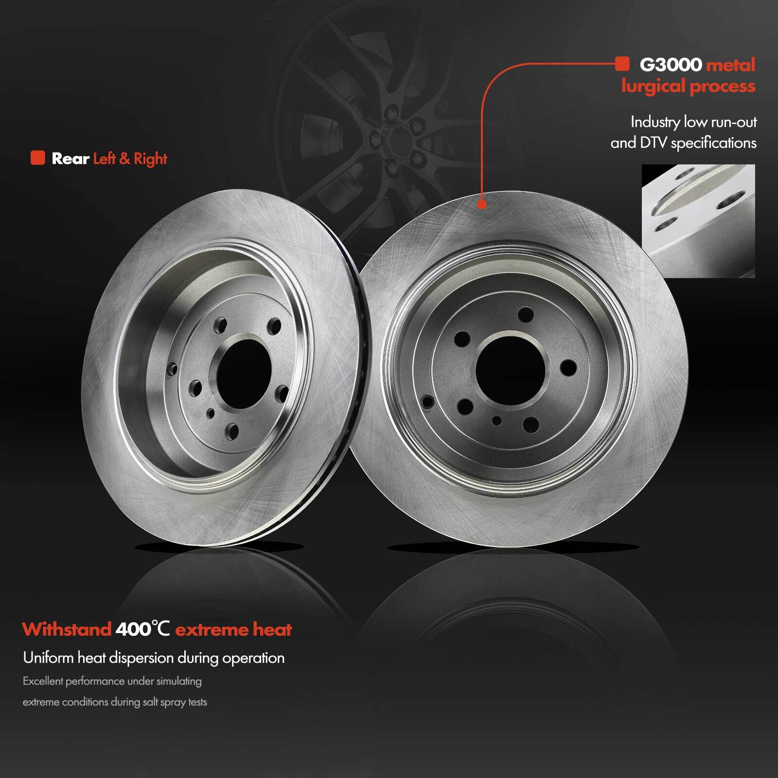 Disc Rotors &Ceramic Brake Pads for Mercedes-Benz W164 ML320 W251 R320 X164 Rear
