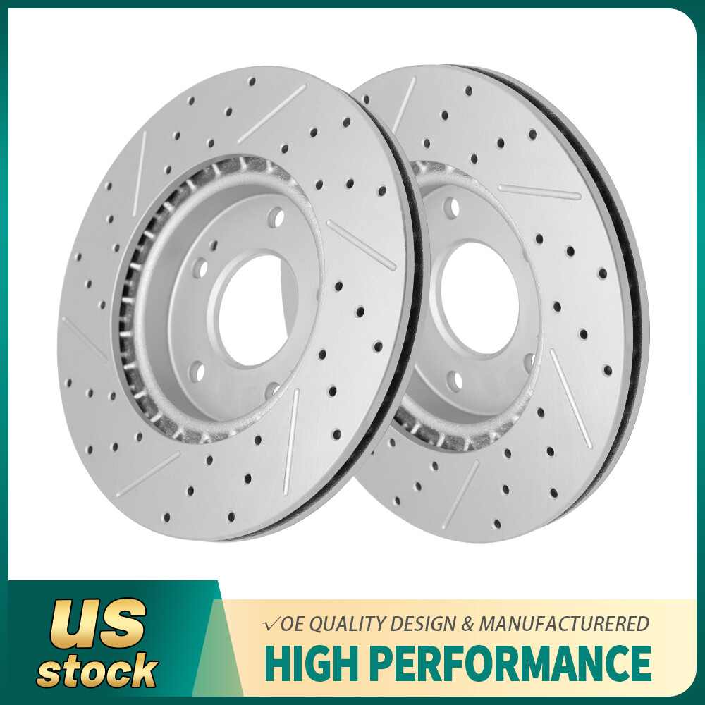 Front Drilled Disc Brake Rotors For Hyundai Elantra GT Veloster Soul Forte Koup