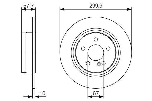 2x Brake Discs Pair Solid Rear 299.9mm 0986479S92 Bosch Set mercedes BD1979