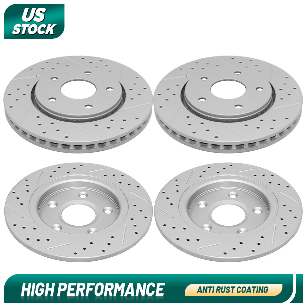 Front Rear Disc Brake Rotors For Chrysler Town& Country Grand Caravan 2008-2012
