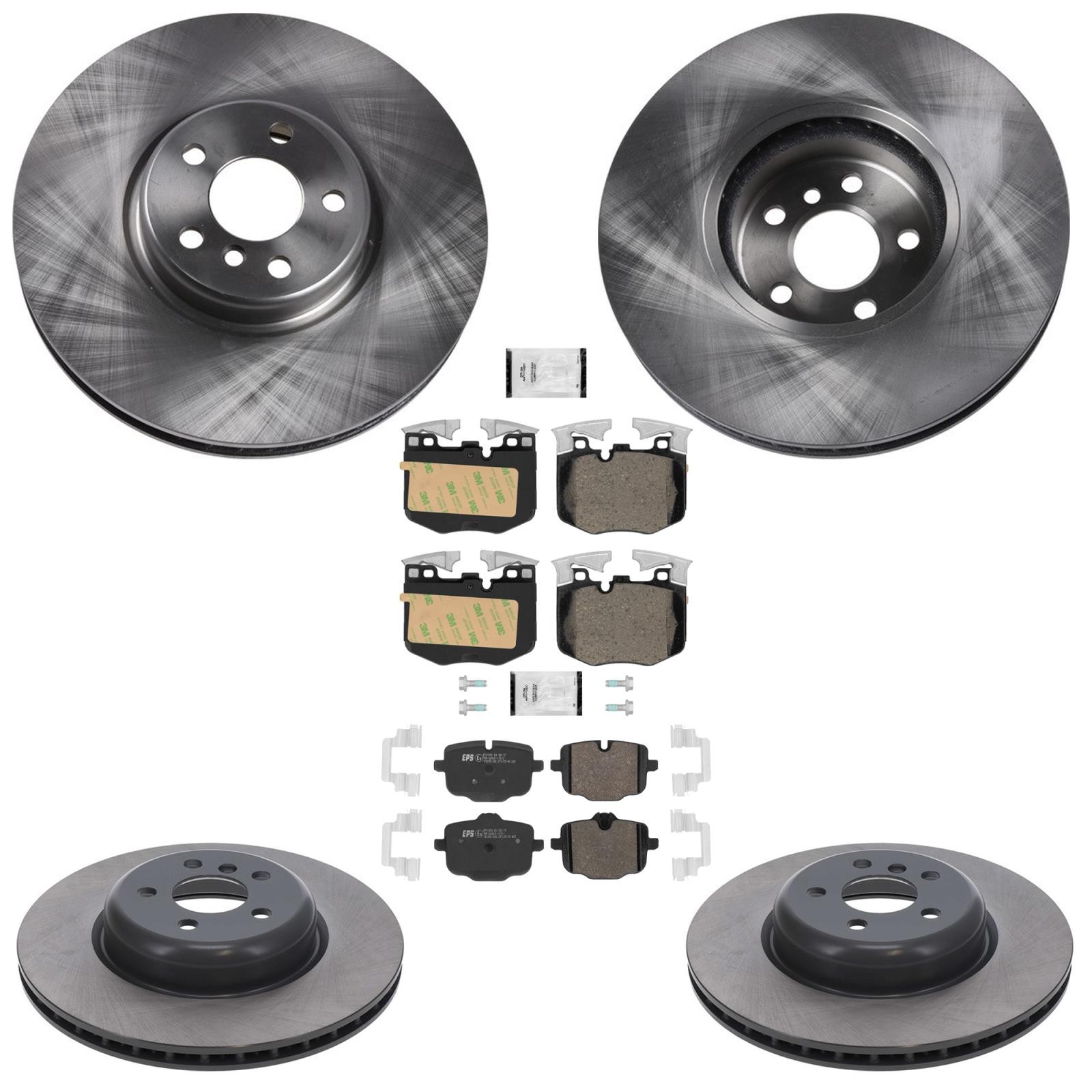 Front Rear Disc Brake Rotors & Euro R90 Pads fits BMW 530i 2017-2023 W/ 348MM