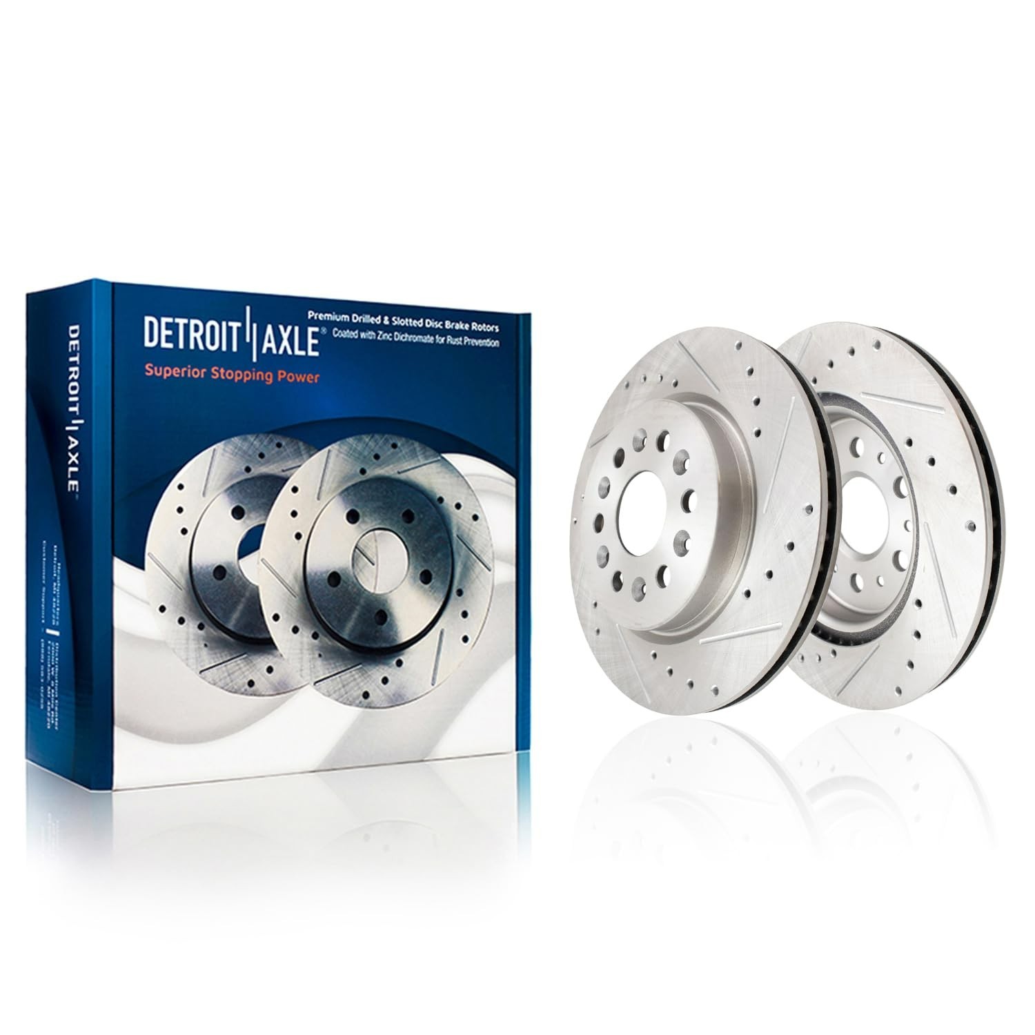 Front Rear Drilled Rotors Brake Pads for Chevy Traverse Buick Enclave GMC Acadia