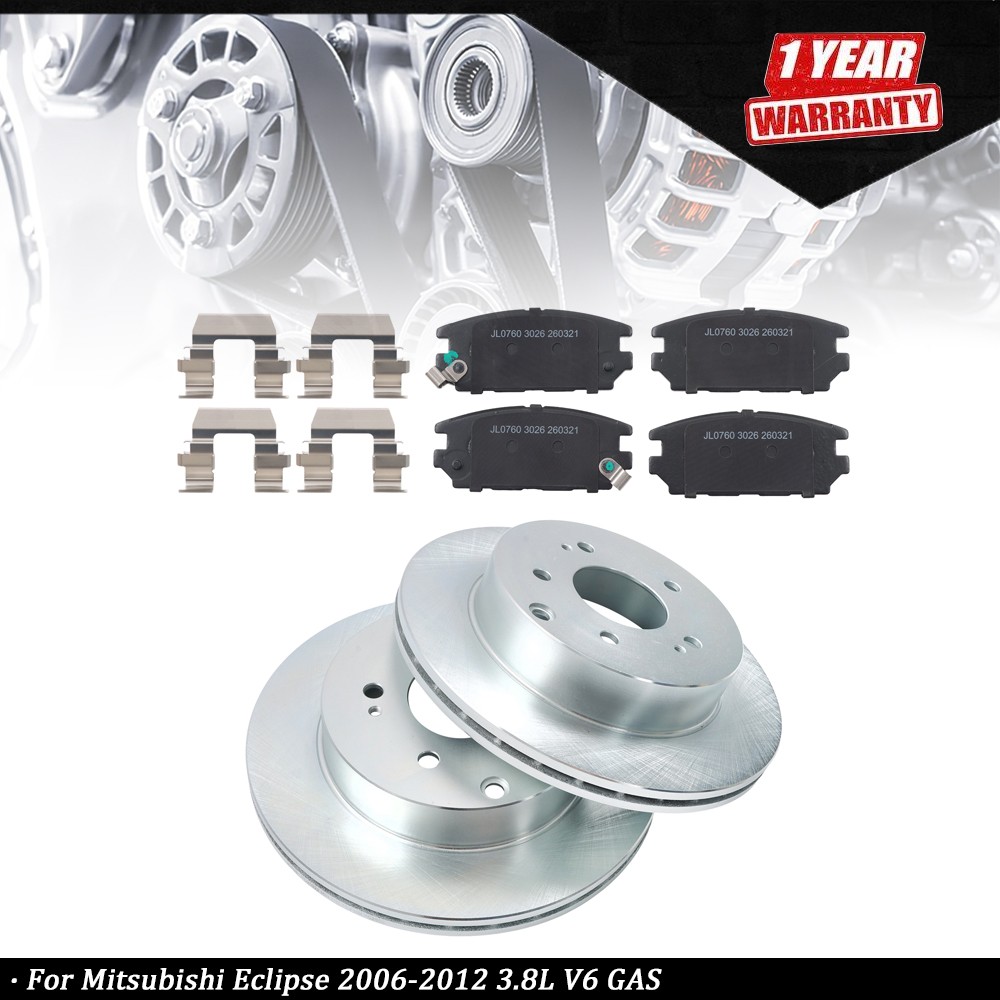 Rear Brake Disc and Pad Kit D532 For Mitsubishi Eclipse 2006-2012 3.8L V6 GAS
