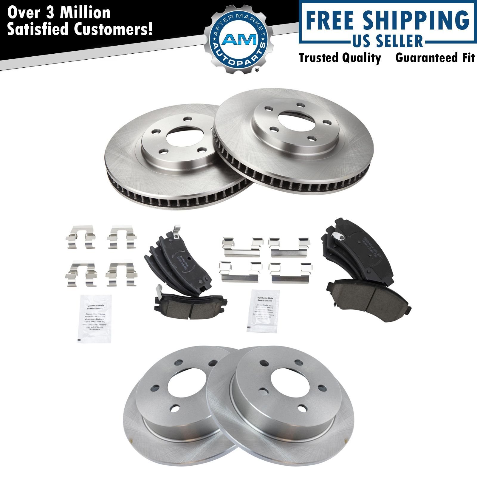 Front & Rear Ceramic Brake Pad & Rotor Kit for Impala Monte Carlo