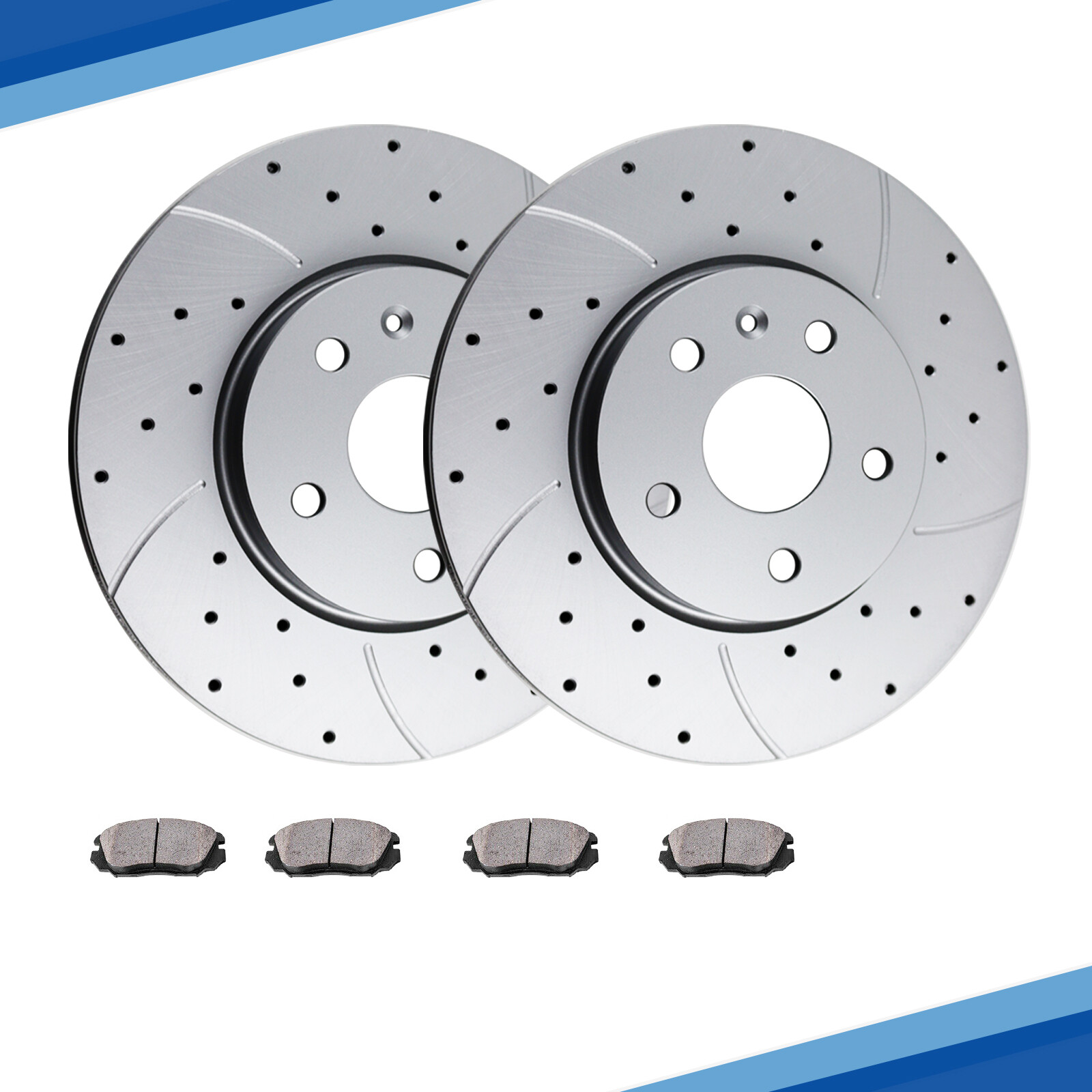 Drilled Front Brake Rotors Pads for Chevy Equinox GMC Terrain Malibu LaCrosse