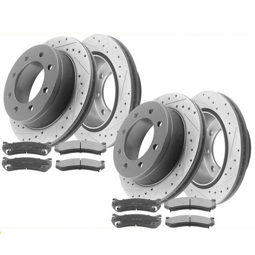 Front Rear Disc Brake Rotors Ceramic Brake Pad Kit For Sierra Suburban Silverado