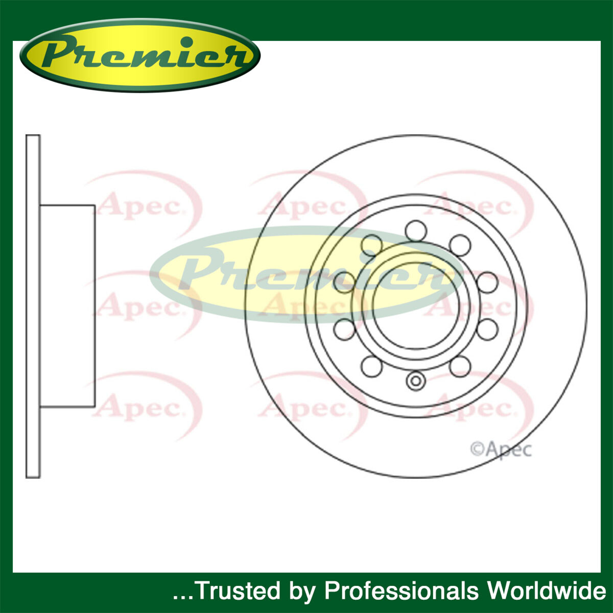Premier Rear 1x Brake Disc Fits Golf Caddy Scirocco Octavia Leon A3 1K0615601AB
