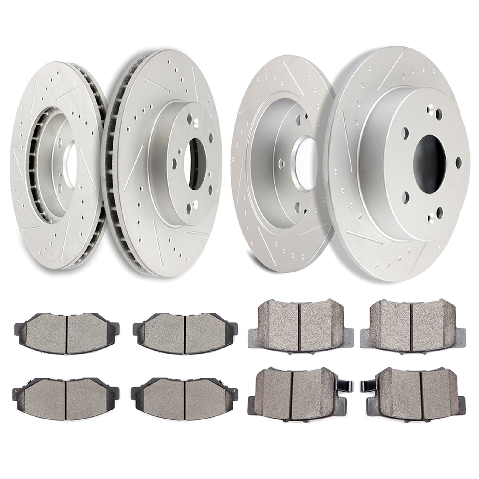 Front and Rear Ceramic Brake Pads & Rotors Slot For Acura ILX 2014 – 2015 2.0L