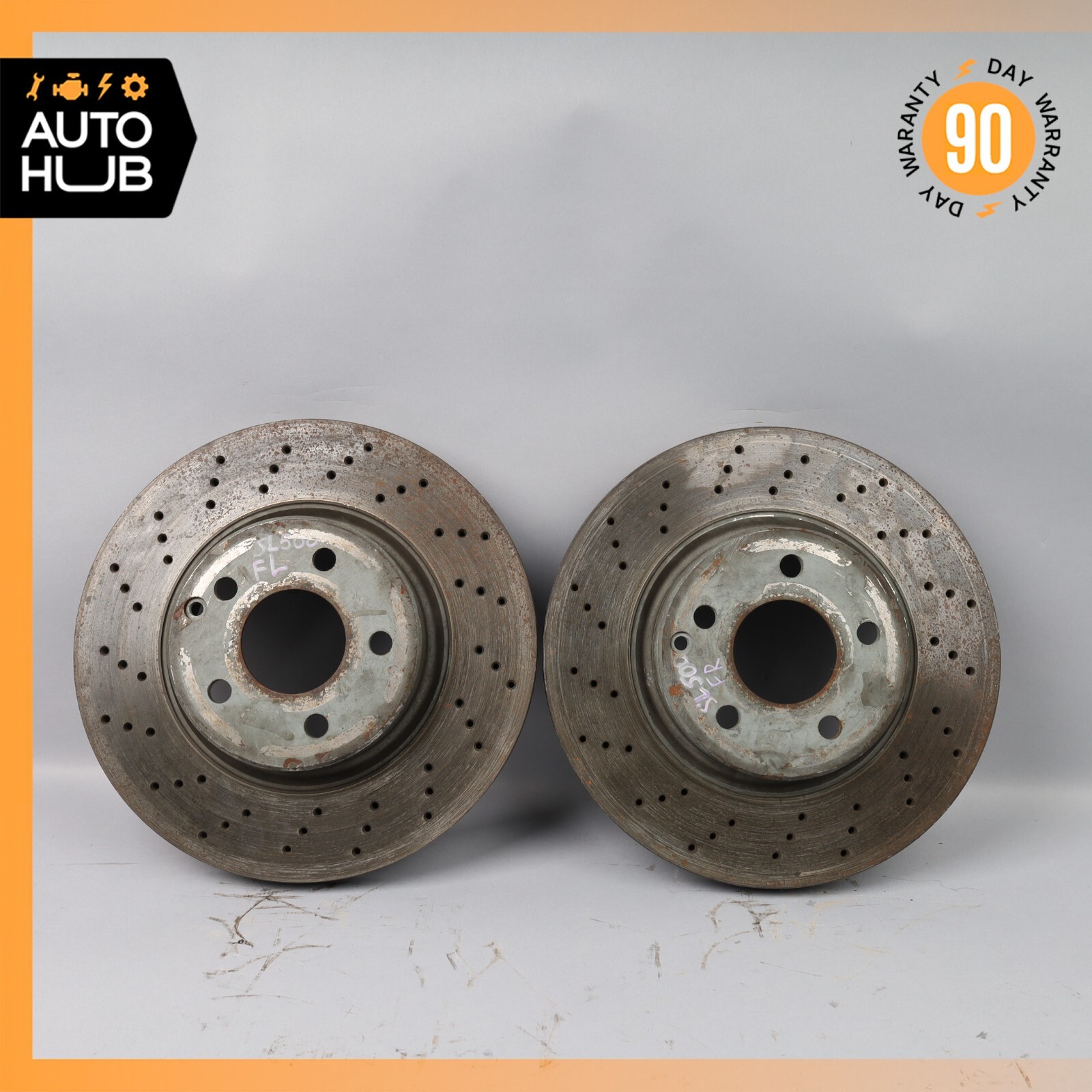 03-06 Mercedes R230 SL500 Front Brake Rotor Disc Set of 2 OEM