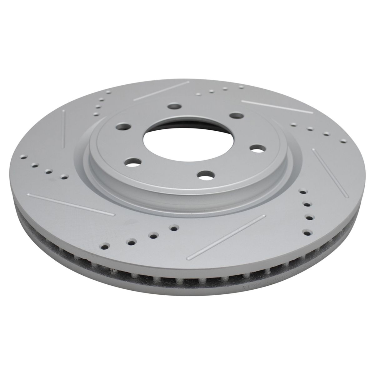 TRQ Front Rear Performance Drilled Slotted Zinc Coated Rotor Kit for Nissan