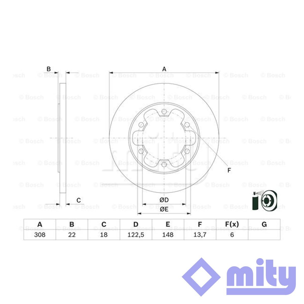 Fits Ford Transit 2014-2024 Transit Custom 2022- Brake Discs Rear Mity
