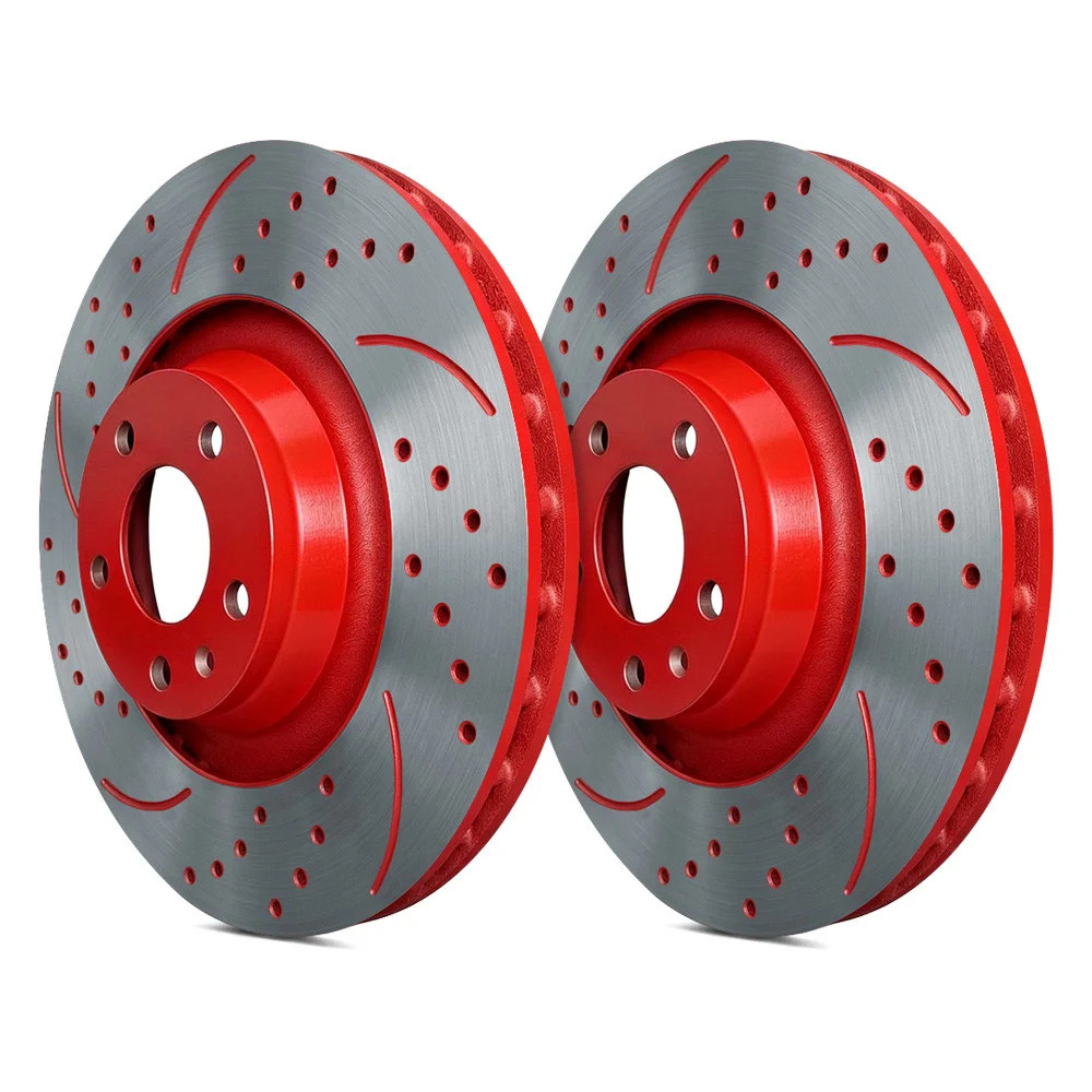 SP Performance S54-094-R Double Drilled & Slotted 1-Piece Front Brake Rotors