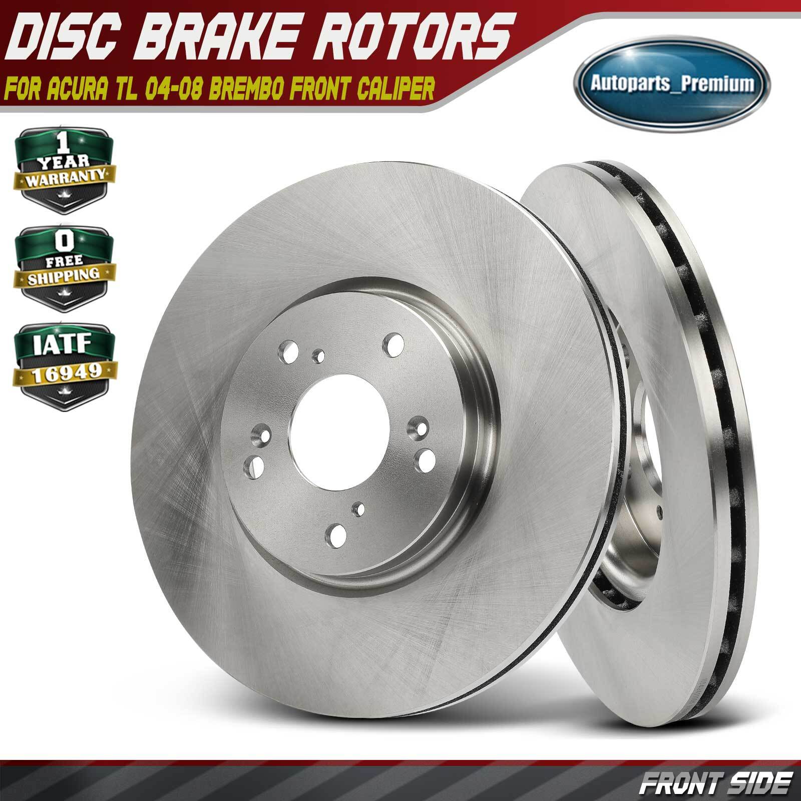 2x Front Left & Right Disc Brake Rotors for Acura TL 2004-2008 3.2L Sedan 310 m