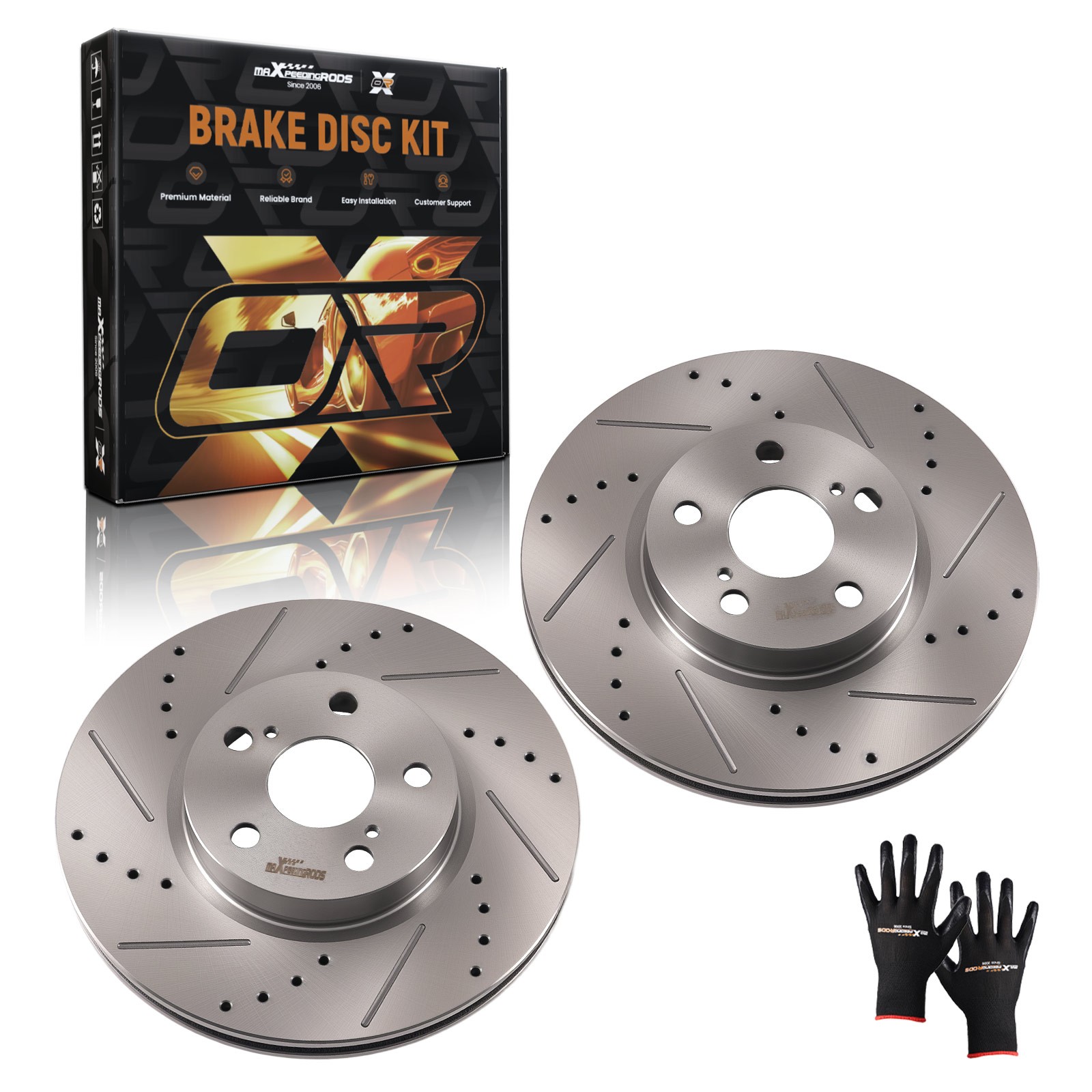 Front Vented Brake Rotors Set for Toyota Corolla 2009-2019 Scion xD 2008-2014