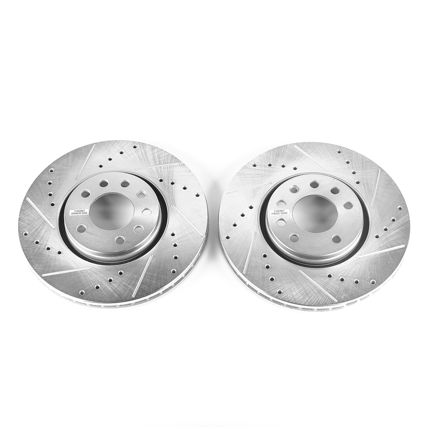 PowerStop Evolution Drilled Slotted Rotors Pair Front For Saab 9-3