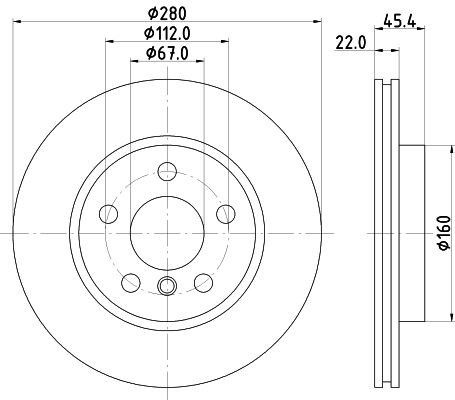 2x Front Brake Disc Fits BMW Mini Mintex MDC2726 Outer Ø 280mm Vented