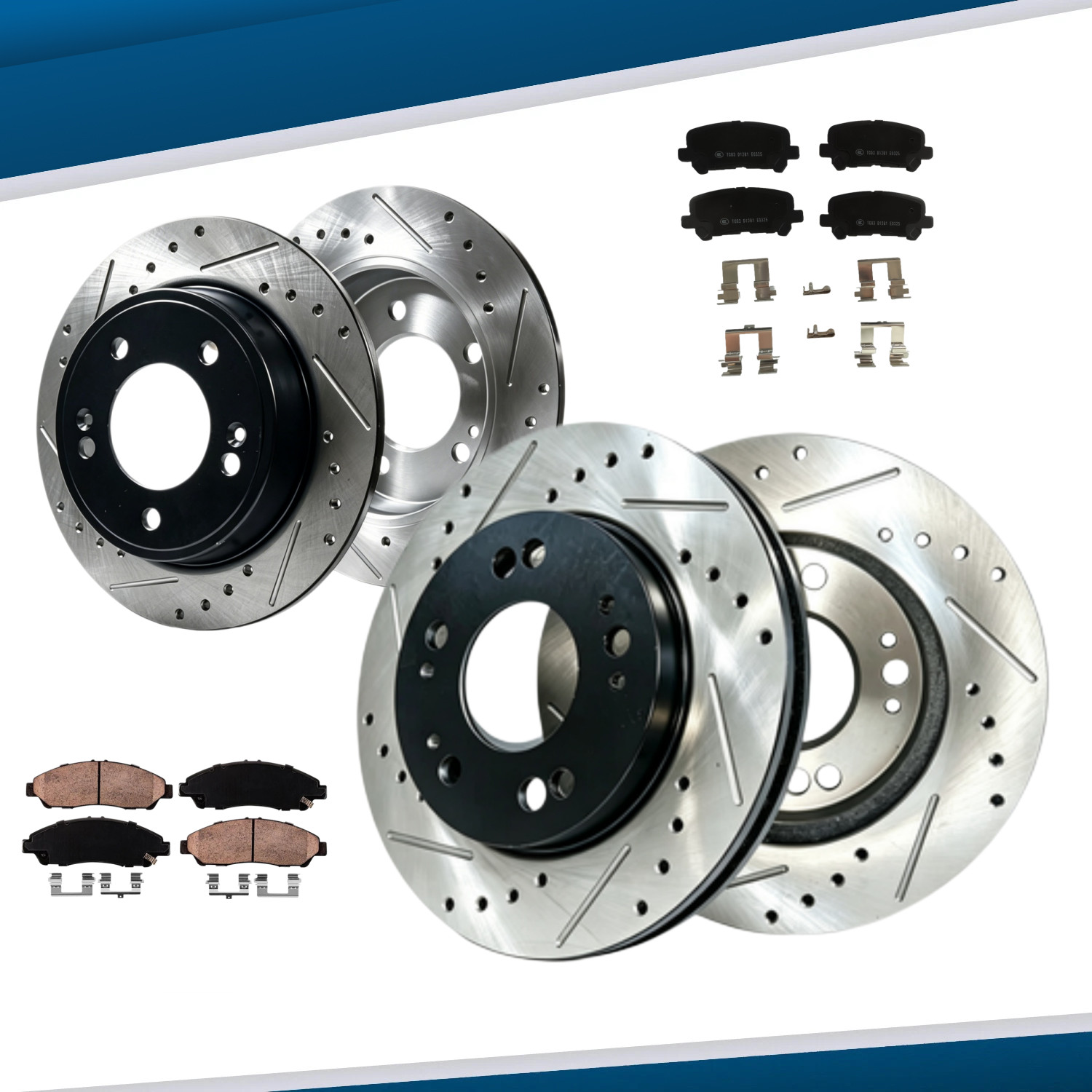 330mm Front and 334mm Rear Rotors + Brake Pads for Acura ZDX MDX 2010 2011 2012