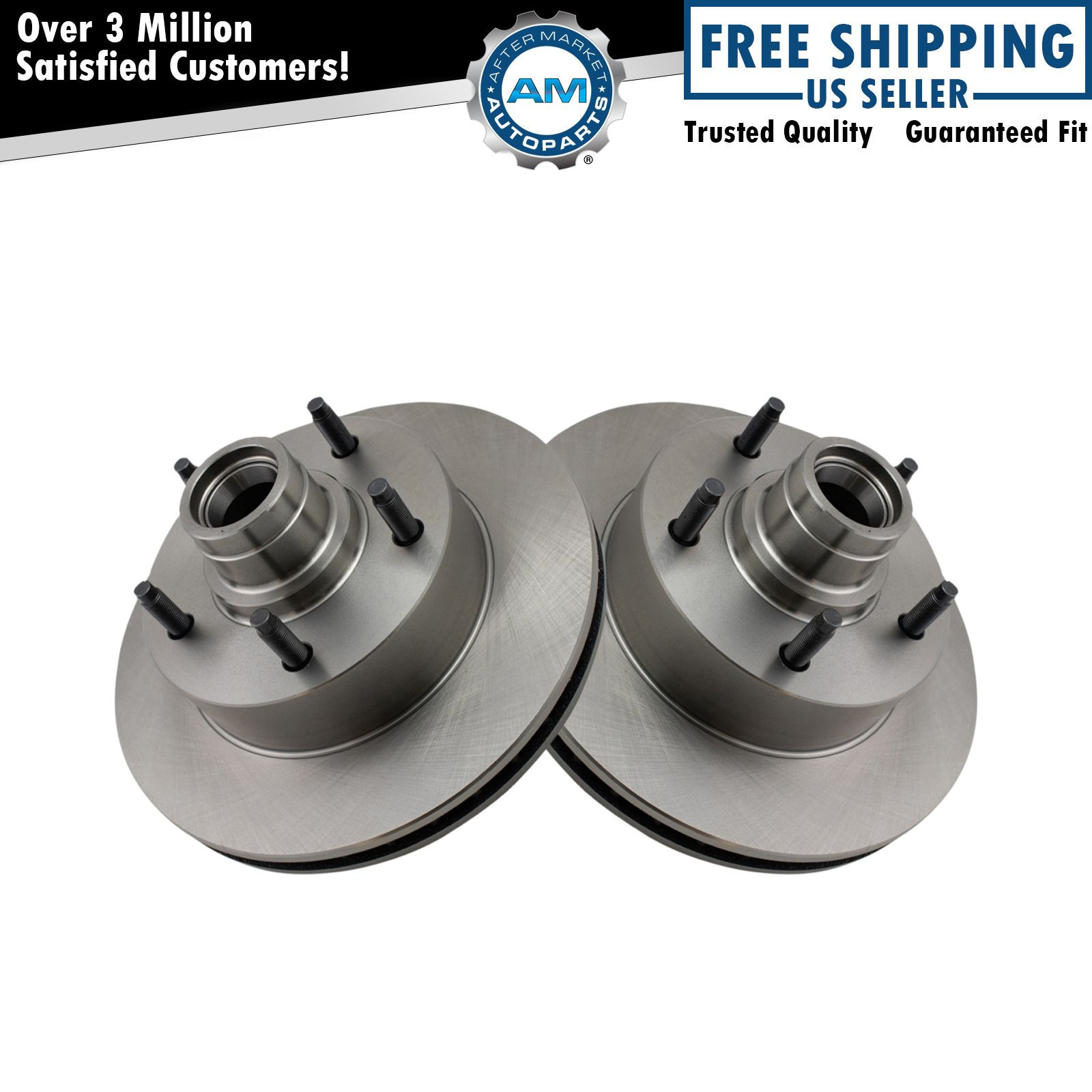 Front Brake Rotor Pair Set Kit LH RH for 94-03 E150 Van w/ 4 Wheel ABS