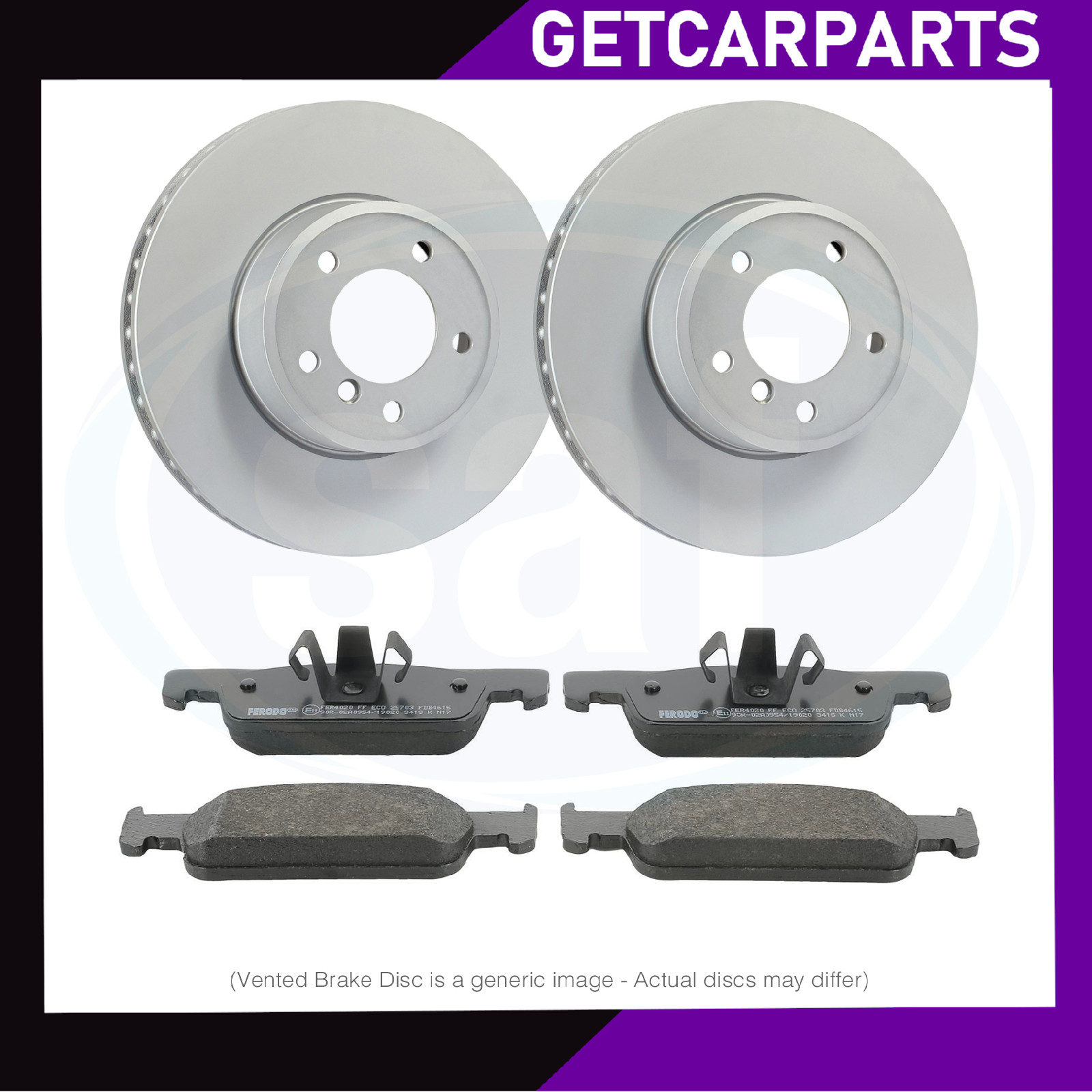 Renault Clio 2012-2021 Pair Front Vented Brake Discs 258mm 0.9 / 1.0 / 1.2 / 1.5