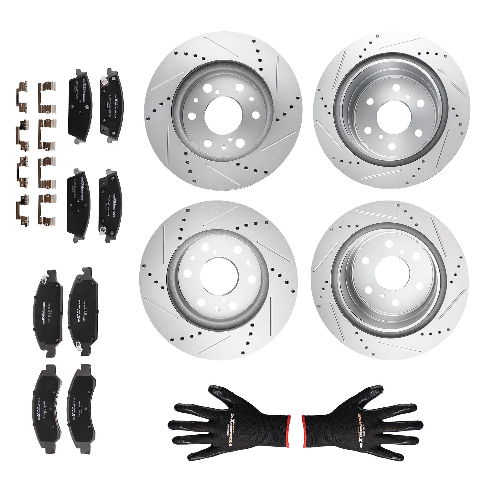 Front Rear Brake Disc Rotors+Brake Pads for GMC Sierra 1500 14-18/Yukon XL 15-20