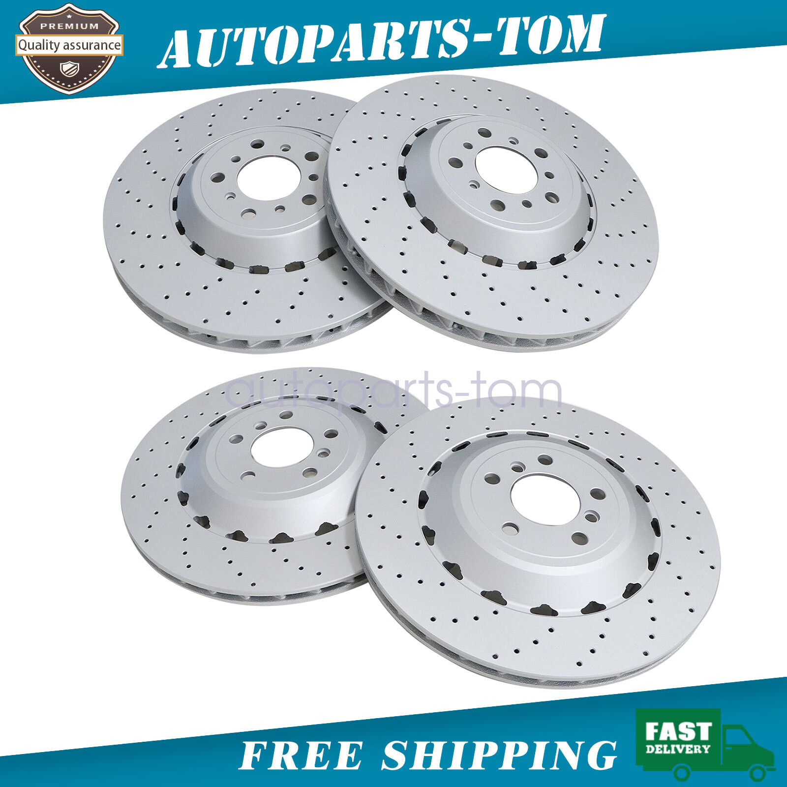 Set of 4 Front&Rear Vented&Drilled Brake Disc Rotors For BMW M5 M6 F06 F10 F12