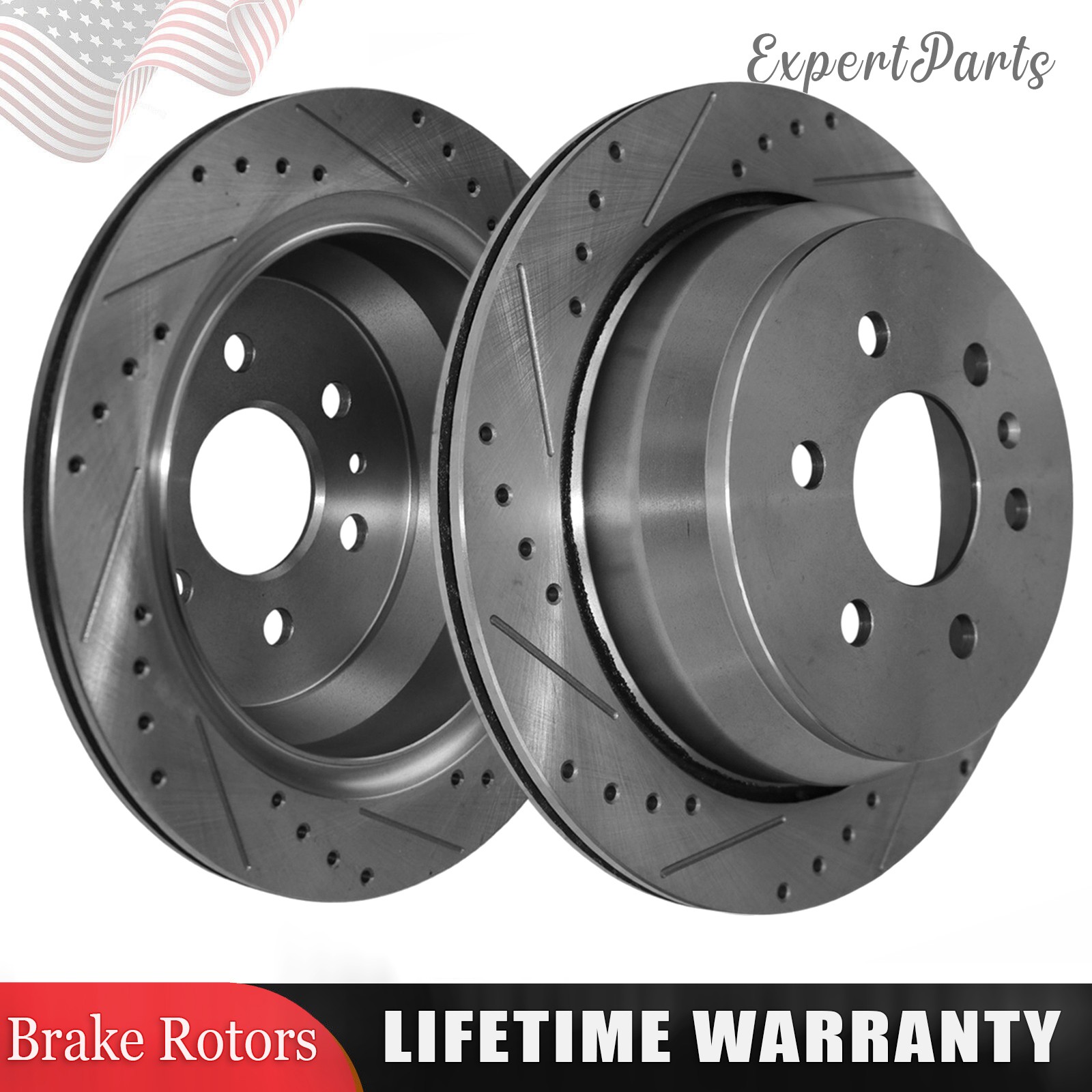 2Pcs 324mm Rear Drilled Brake Rotors for Chevy Colorado GMC Canyon 2015-2022