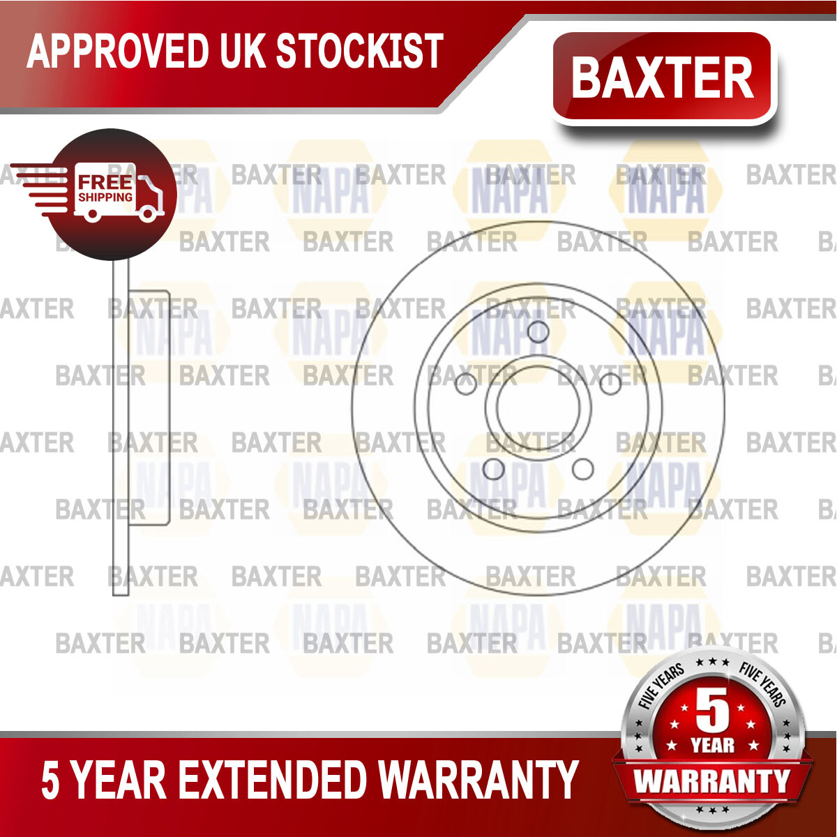 Fits Ford Focus 2010- Baxter Rear 1x Brake Disc 1704765