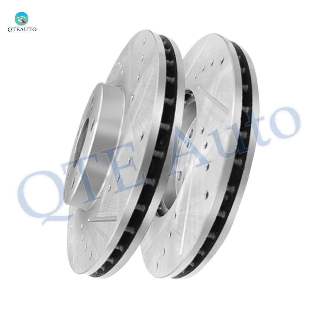 Front 282mm Drilled Slotted Disc Brake Rotors For 2014 2015 Acura ILX Base