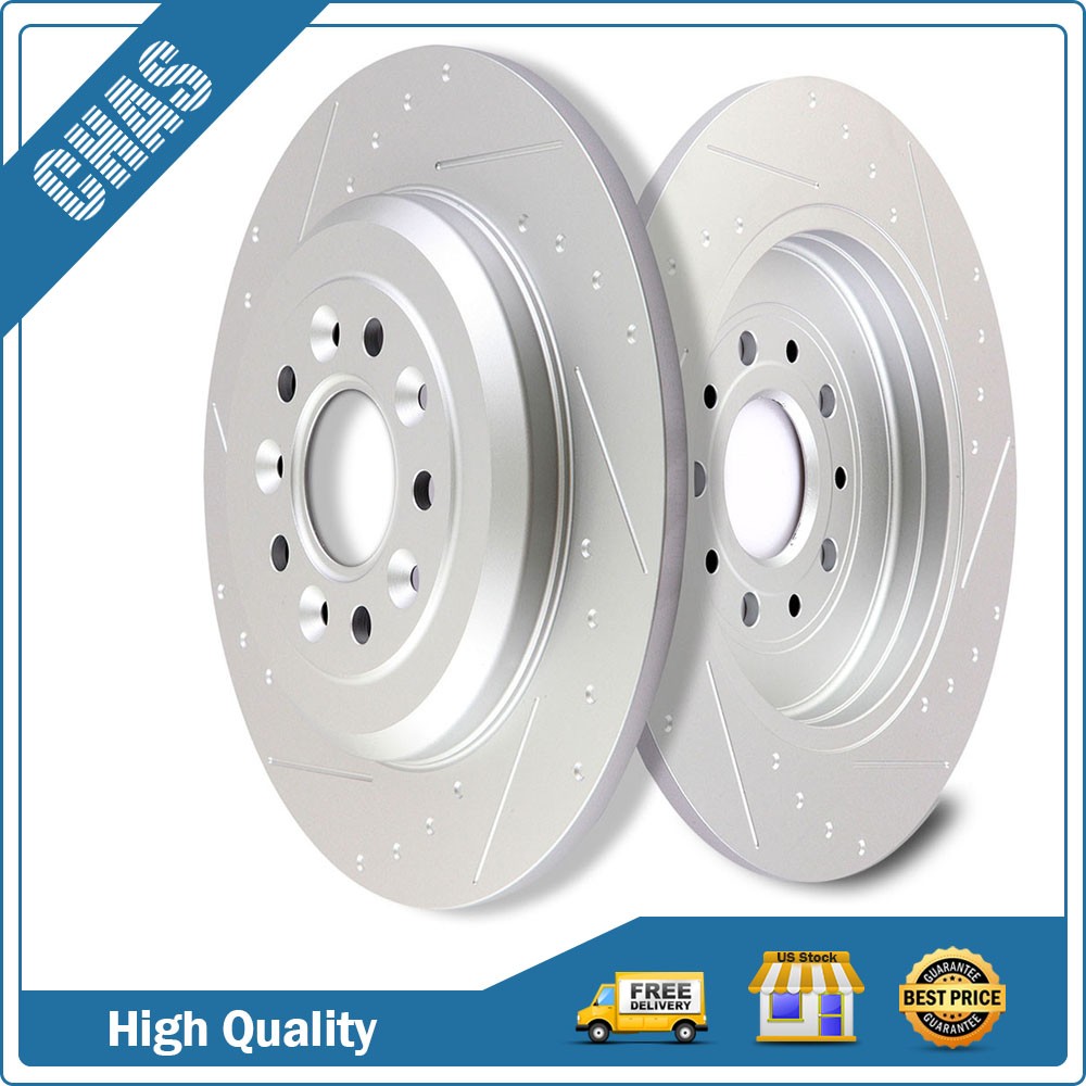 Rear Slotted Brake Rotors Discs Fits 2005-2018 Ford Explorer Mercury Montego