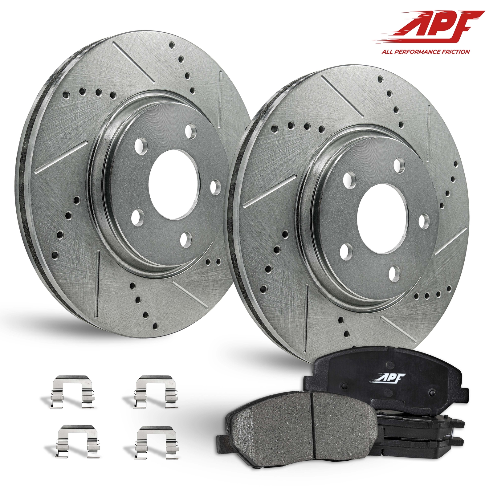 Front Zinc Drill/Slot Brake Rotors + Ceramic Pads for Saturn Aura 2007-2008