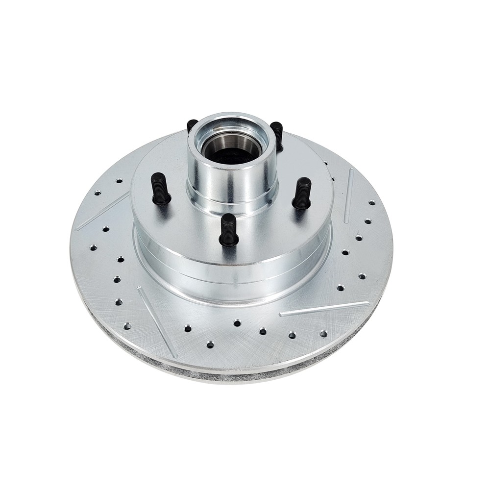 For Ford 1937-48 Spindle Disc Brake Kit 5 on 4-1/2 Metric Caliper Drilled Rotor