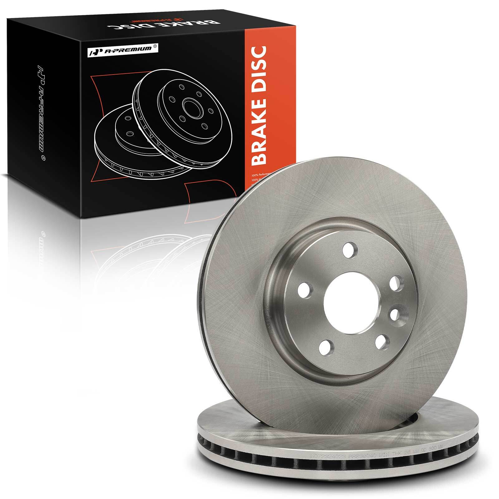 A-Premium Front Disc Brake Rotors for Volvo S60 2011-2018 XC70 V60 Land Rover
